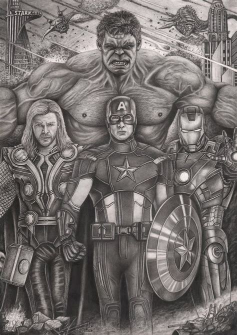 The Avengers Graphite Drawing By Pen Tacular Artist On Deviantart