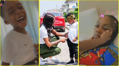 doting mum tiwa savage wakes up to her son jamjam in bed in cute video