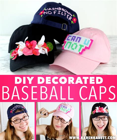 3 Ways To Decorate Baseball Caps Karen Kavett