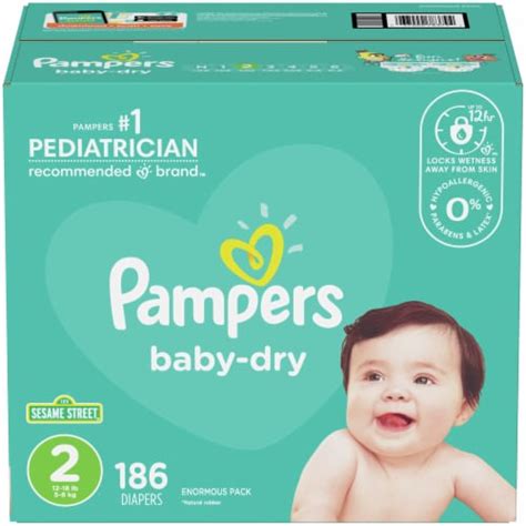 Pampers Baby Dry Size 2 Diapers 186 Ct King Soopers