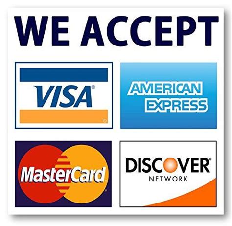Credit Card Sign Visa Mastercard Amex Discover Sticker Decal Credit