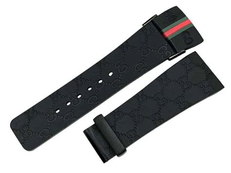 Original Gucci Digital 114 2 Black Rubber With Red And Green Gucci Logo