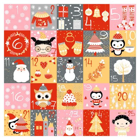 Printable Advent Calendar Numbers Digital Christmas Instant Download
