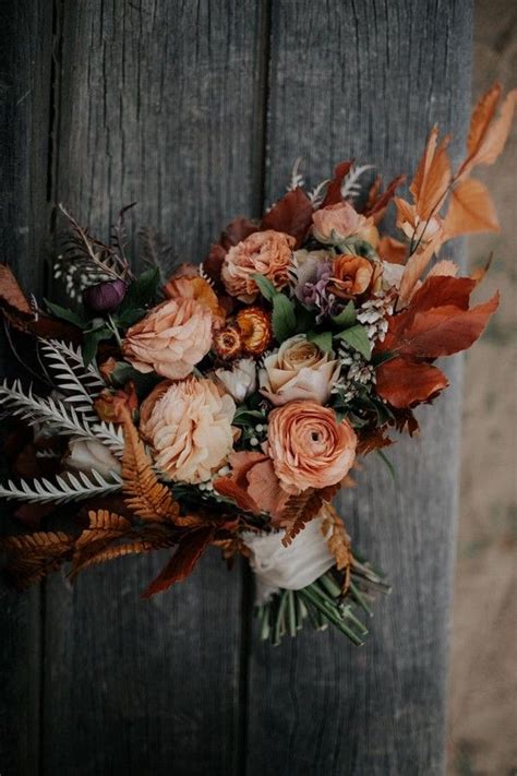 20 Rust Burnt Orange Fall Wedding Bouquets Roses And Rings Part 2