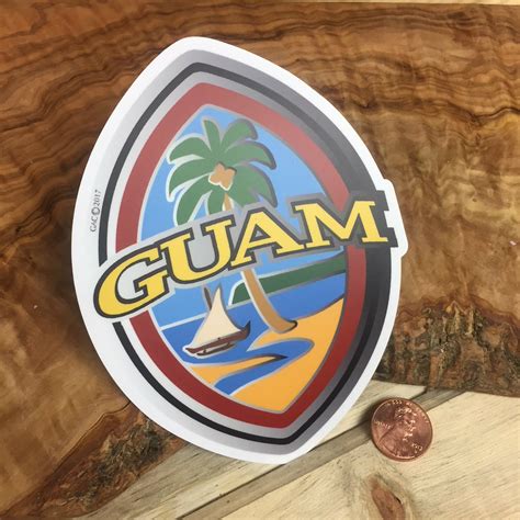 5 Modern Guam Seal Crashing Waves Dope Decal Sticker