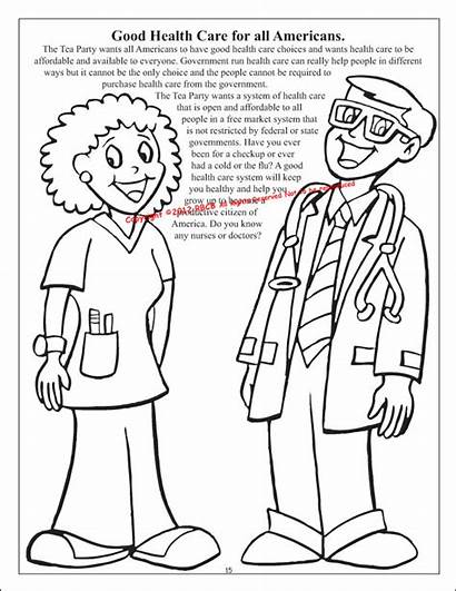 Coloring Tea Party Constitution Health Care Pages