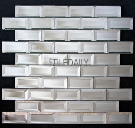 Mirror Beveled Brick Glass Mosaic Tiledaily