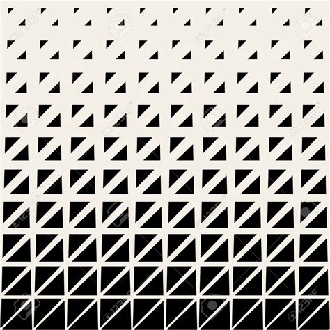 Vector Seamless Black And White Triangle Grid Halftone Pattern