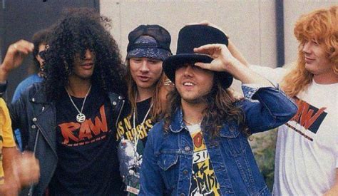 Slash Axl Rose Lars Ulrich And Dave Mustaine Rmetallica