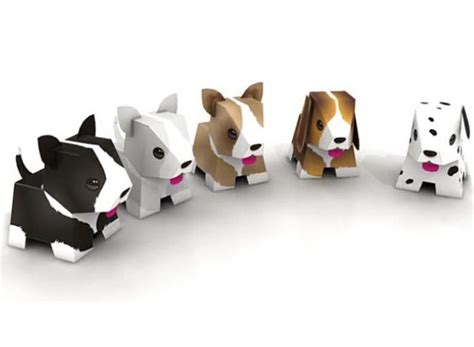 5 Chiot Paper Diy Pliage Imprimer Puppy Crafts Paper Toy