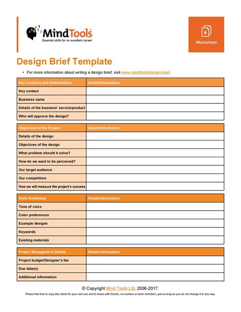 Contoh Design Brief Template Imagesee