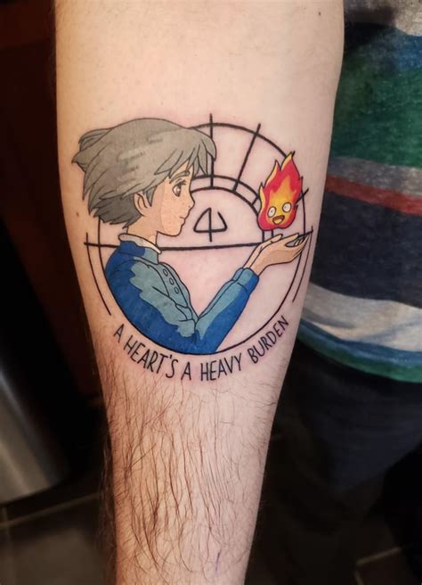 My New Tattoo Of Sophie And Calcifer From Howls Moving Castle Ghibli