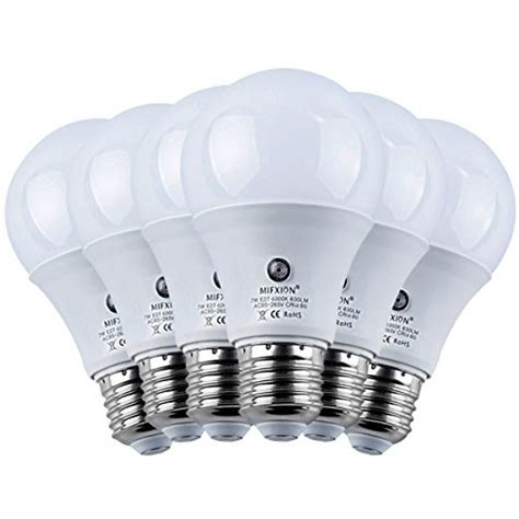 Topchances 6 Pack Led Sensor Bulbs 7w E27 Dusk To Dawn Smart Led Light