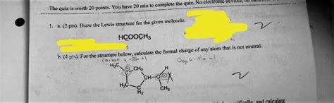 Draw The Lewis Structure For The Given Molecule Hcooch3