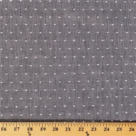 Chambray Tufted Dot Grey Fabric By The Yard 9632r 11m