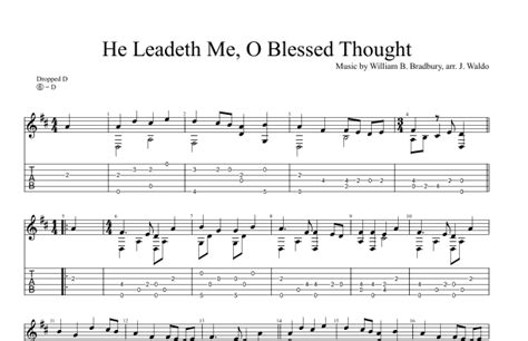 He Leadeth Me O Blessed Thought Partituras John Waldo Guitarra