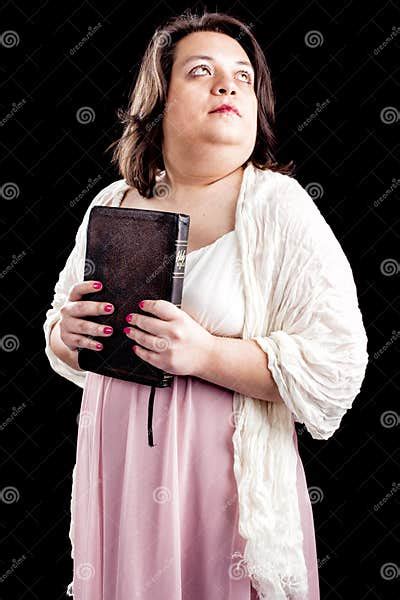 hispanic woman with bible stock image image of girl 28835033