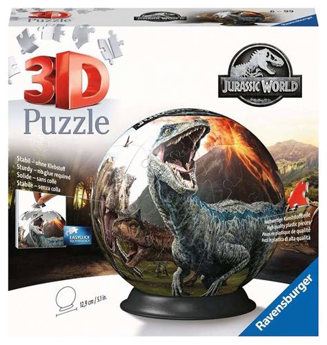 Jurassic World 3d Puzzle Ball 72 Pieces Ravensburger