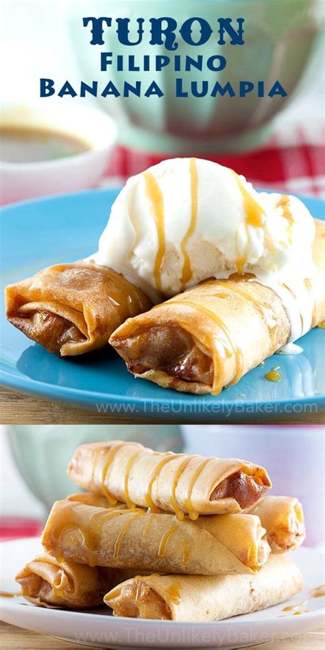Other fillings can also be used together with the banana, most commonly jackfruit, and also sweet potato, mango, cheddar cheese and coconut. Turon Filipino Banana Lumpia (With images) | Filipino food ...