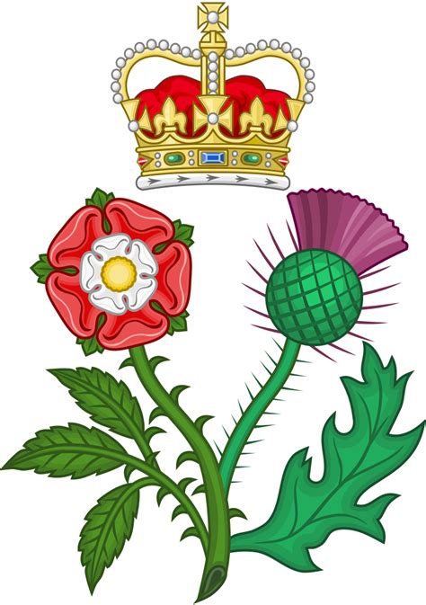 Floral Badge Of Great Britain Wars Of The Roses Tudor Rose Scottish