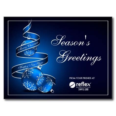 Corporate Seasons Greetings Cards With Logo Postcard Business
