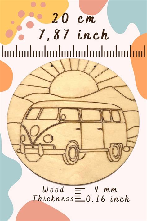 Vw Beetle Bus T T Combi Van Fusca Wood Painting Canvas Set Gift Hobby