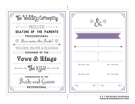 Free Printable Wedding Program Template