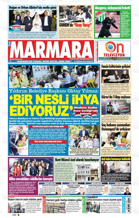 13 Haziran 2022 tarihli Yeni Marmara Gazete Manşetleri