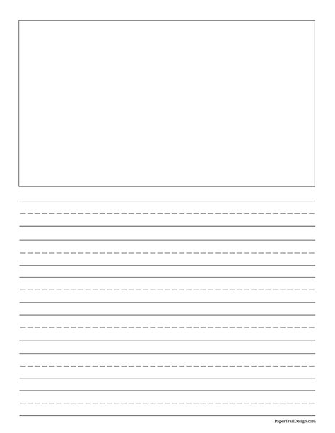 3rd Grade Handwriting Paper Printable Writing Paper With Picture Box