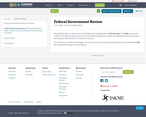 Federal Government Review Oer Commons