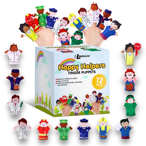 Limited Edition Happy Helpers Finger Puppets 12 Piece Set Teach And