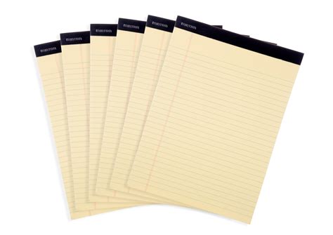 Mintra Office Legal Pads 6pk 85in X 11in Wide Ruled 50 Canary