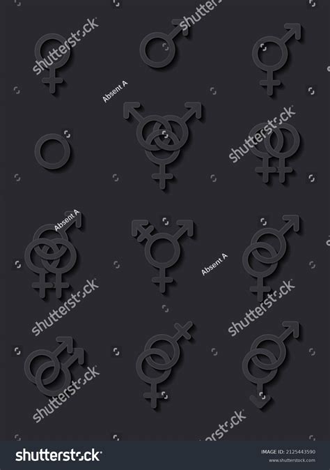 Sexual Identity Icons Set Gender Symbols Stock Vector Royalty Free