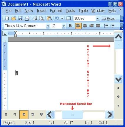 Microsoft Office Learning Horizontal And Vertical Scroll Bars