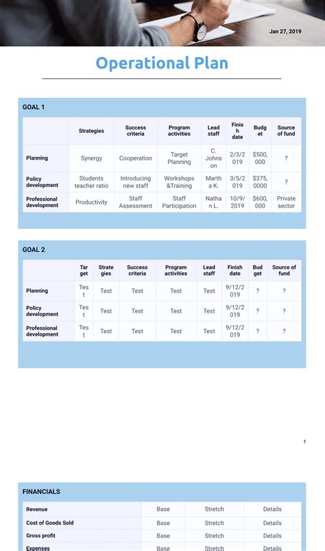 Operational Plan Template Pdf Templates Jotform