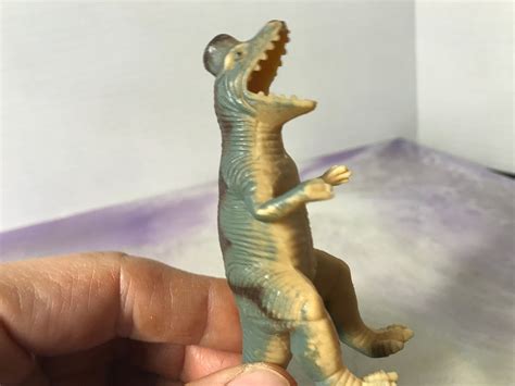 Vintage Dinosaur Toy Ce Toys Rubber Green Yellow T Rex Etsy