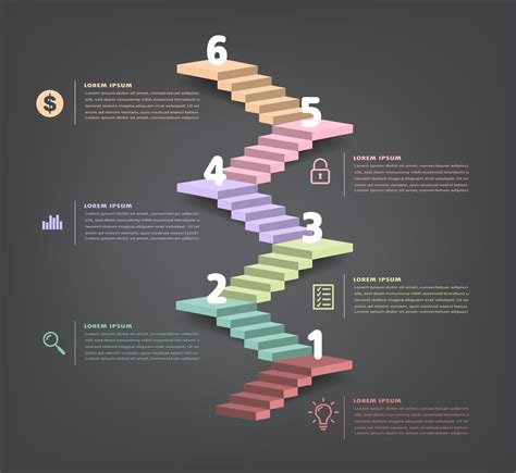 Step Up Of Business Successful Concept Stirs Infographic Vector