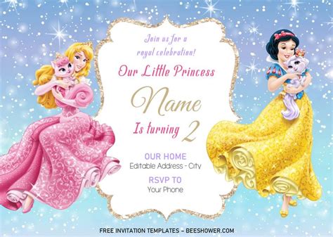 Disney Princess Baby Shower Invitation Templates Editable With Ms
