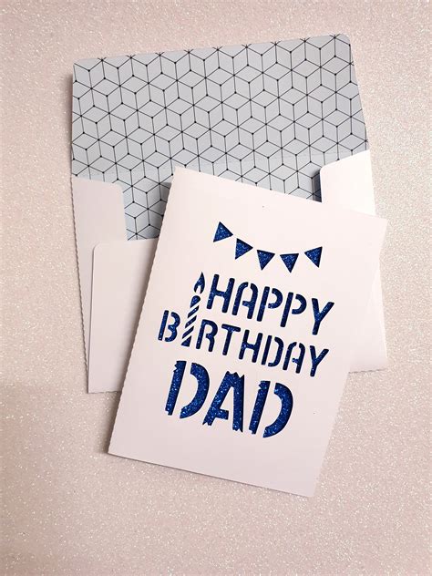 Happy Birthday DAD Card Paper Cut Cricut Silhouette SVG Etsy