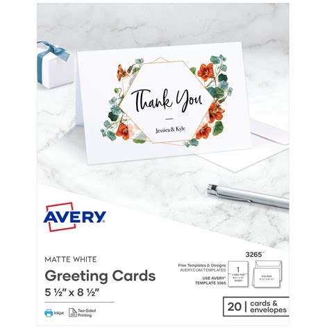 Discount Ave3265 Avery® 3265 Avery® Half Fold Greeting Cards Matte 5