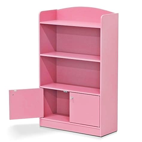 Furinno Fr16121 Kidkanac Pink Bookshelf With Storage Cabinet Ebay