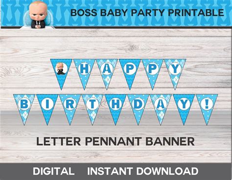 Dreamworks animation on the cuter side of art in 2019. Boss Baby Happy Birthday Letter Pennant Banner