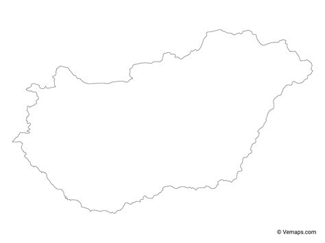 Hungary In World Outline Map Budapest Map High Resolution Stock