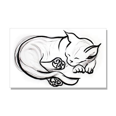 Sleeping Cat Line Drawing At Getdrawings Free Download
