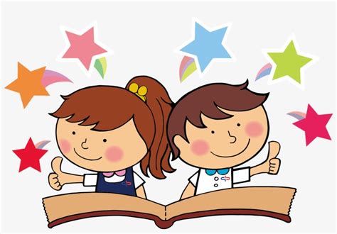 Download Kids Sitting 2 Reading Book Cartoon Png Hd Transparent Png