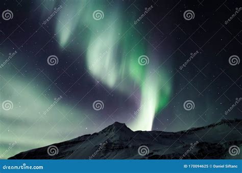 Beautiful Aurora Borealis Northern Lights Show In Stock Image Image