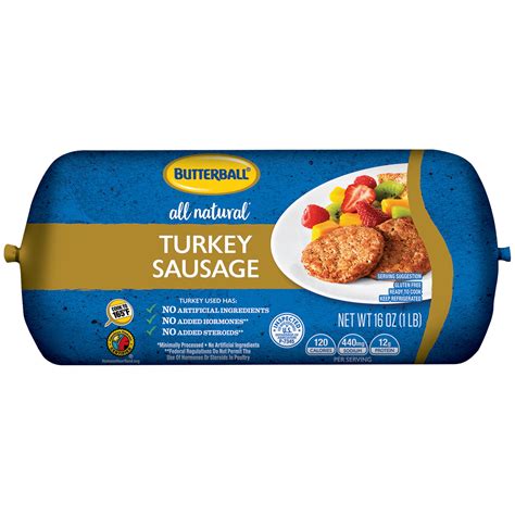 Butterball All Natural Turkey Sausage 16 Oz Chub Walmart Com