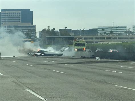 Small Plane Crashes On California Freeway At Least Two Hurt