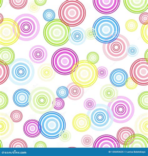 Circle Abstract Geometric Seamless Pattern Red And Blue And Yellow