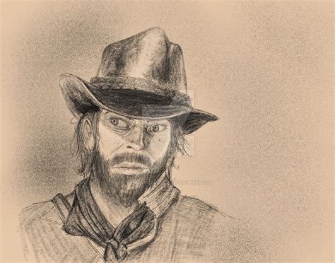 Arthur Morgan Red Dead Redemption 2 Sketch By Dinkydoodlesart On
